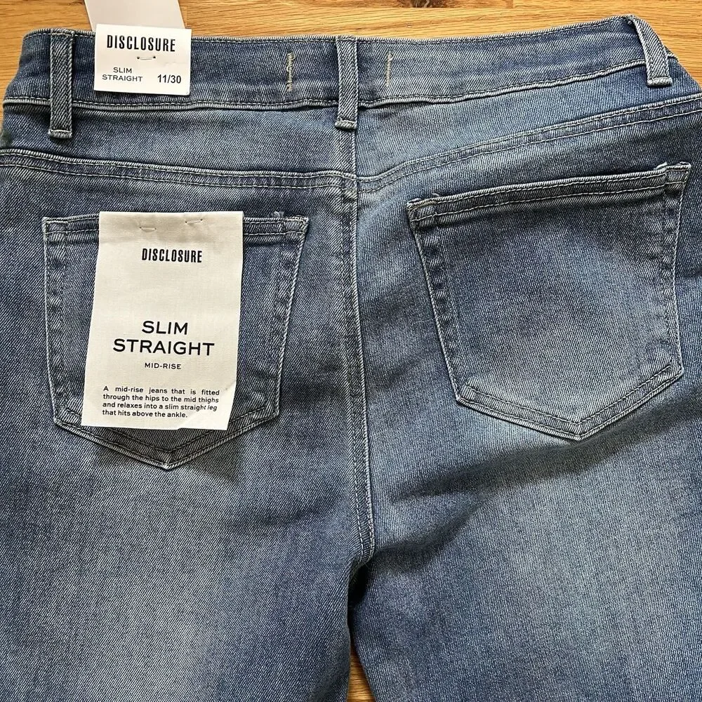 NWT Disclosure Slim Straight Jeans - Blue - 11/30 (DS9542)